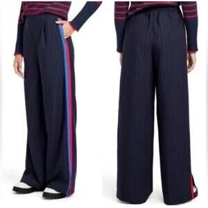LA LIGNE ×Target Women's Side Stripe Wide Leg Trousers Navy Red New